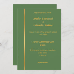 ELEGANT SAGE GREEN GOLD CLASSIC WEDD INVITATIO EINLADUNG