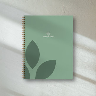 Elegant Sage Green Leaf Counselor Health Logo Notizbuch