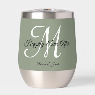 Elegant Sage Green Monogram glücklich immer nach