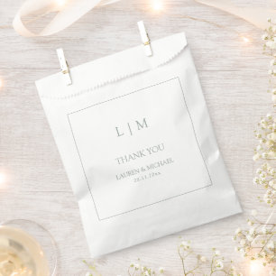 Elegant Sage Green Monogram Vielen Dank für Ihre H Geschenktütchen