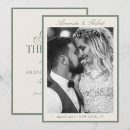 Elegant Sage Green Old Money Photo Wedding Save The Date
