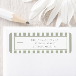 Elegant Sage Green Religious Cross Address