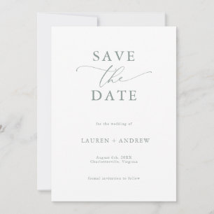 Elegant Sage Green Save the Date Einladung