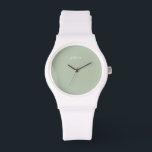 Elegant sage green script name armbanduhr<br><div class="desc">Elegant sage grün,  weiße Skriptname Watch. Personalisieren Sie den Namen.</div>