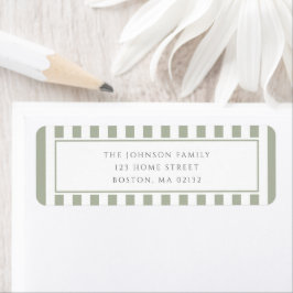 Elegant Sage Green Stripes Address