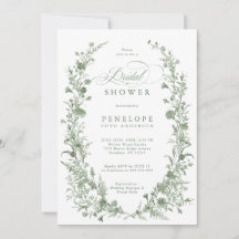 Elegant Sage Green Vintage Garden Bridal shower   