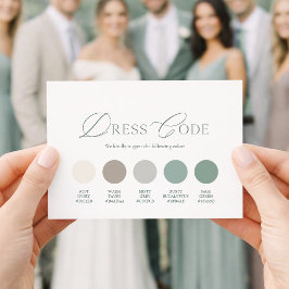 Elegant Sage Green Wedding Dress Code Card Einladung