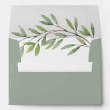 Elegant Sage Green Wedding Einladung Umschlag