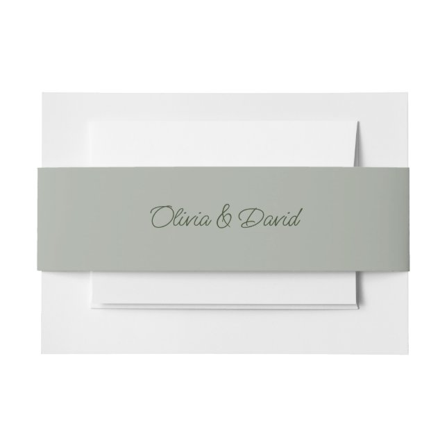 Elegant Sage Green Wedding  Einladungsbanderole (Vorderseite Beispiel)