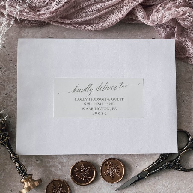 Elegant Sage Green Wedding Guest Address Labels (Von Creator hochgeladen)