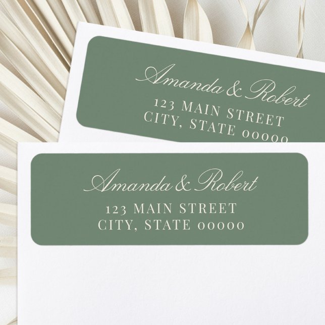 Elegant Sage Green Wedding Return Address (Von Creator hochgeladen)