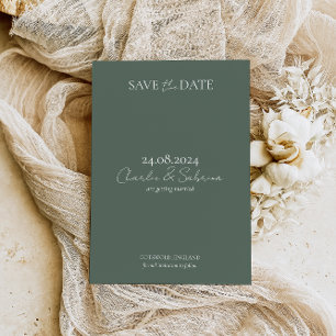 Elegant Sage Green Wedding Save the Date Cards