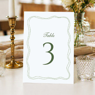 Elegant Sage Green Wedding Table Number Einladung