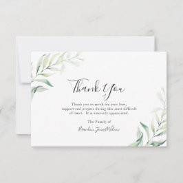 Elegant Sage Greenery Eukalyptus Funeral Dankeskarte