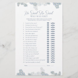 Elegant sagte, sie sagte, Dusty Blue Duwer Game