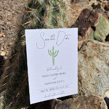 Elegant Saguaro Cactus Save the Date Einladung