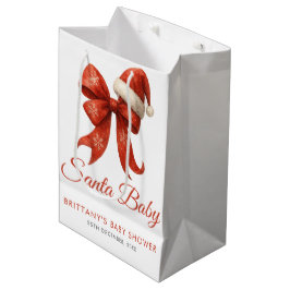 Elegant Santa Baby Duwer Red Bow Weihnachten Mittlere Geschenktüte