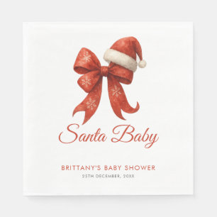 Elegant Santa Baby Duwer Red Bow Weihnachten Serviette