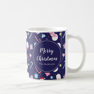 Elegant Santa Snowman Candy Cane Weihnachtsmuster Kaffeetasse