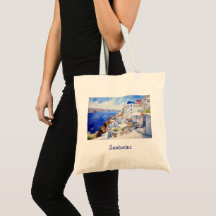 Elegant Santorini Griechenland Landschaftlich Tragetasche