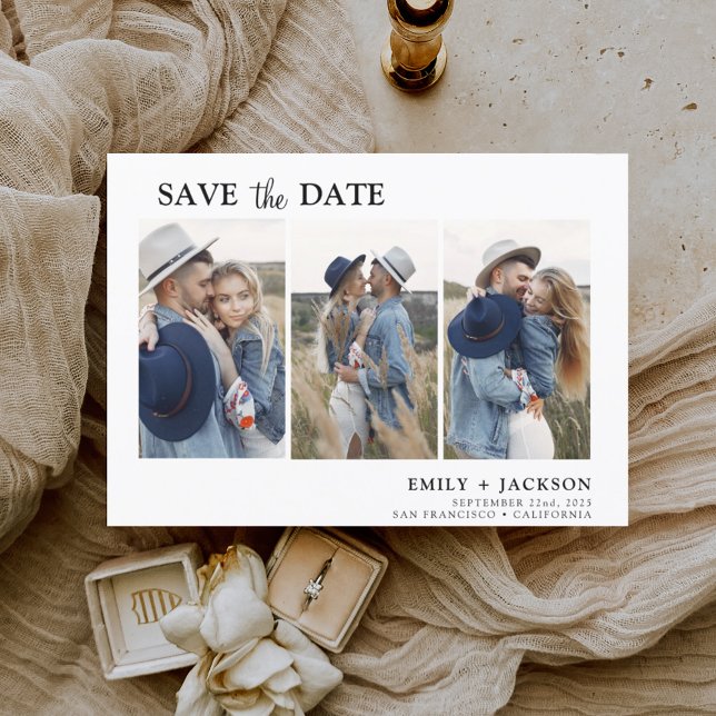 Elegant Save the Date 3 Foto Einfach (Von Creator hochgeladen)