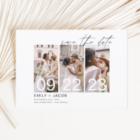 Elegant Save the Date 3 Foto Einladungen