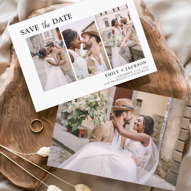 Elegant Save the Date 4 Foto Einfach (Von Creator hochgeladen)