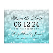 Elegant Save the Date Beach Ombre Glitzer Lights