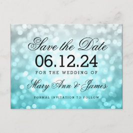Elegant Save the Date Beach Ombre Glitzer Lights Ankündigungspostkarte