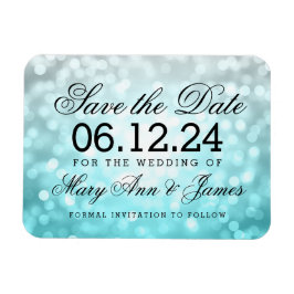Elegant Save the Date Beach Ombre Glitzer Lights Magnet
