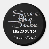 Elegant Save the Date Black II Magnet