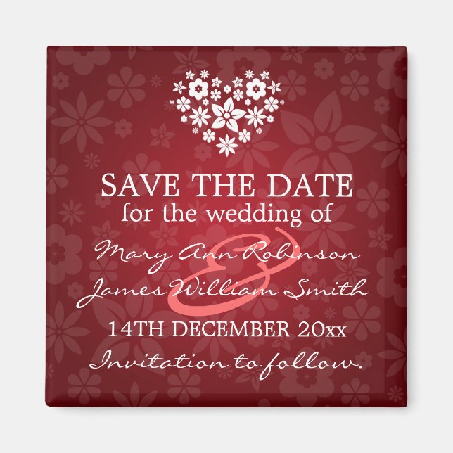 Elegant Save the Date Blumenstrauß Magnet (Vorne)