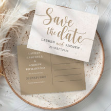 Elegant Save the Date Gold Calligraphy Script