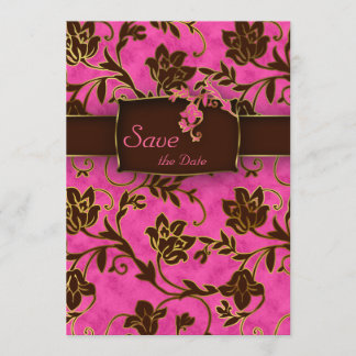 Elegant Save the Date Gold Floral Rosa Braun