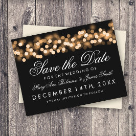 Elegant Save the Date Gold Hollywood Glam Ankündigungspostkarte