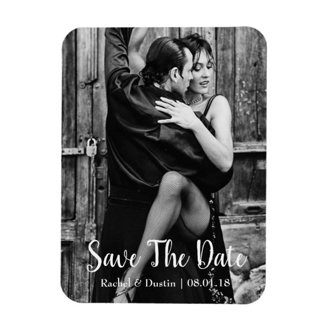 Elegant Save the Date Magnet | Skript (Vertikal)