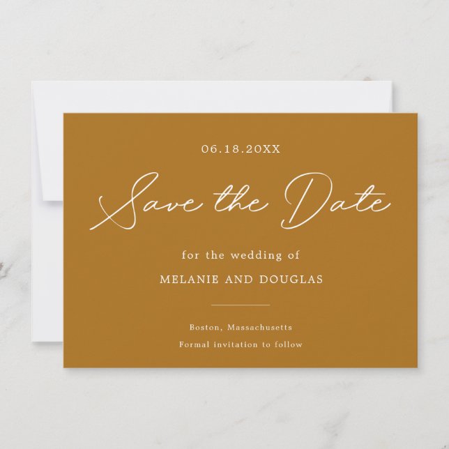 Elegant Save the Date Minimalistisch (Vorderseite)