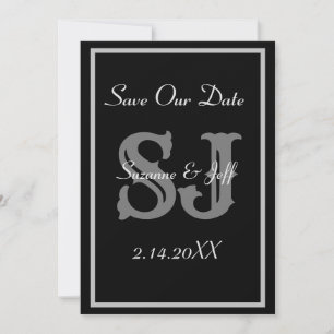 Elegant Save the Date Monogram Wedding Einladung