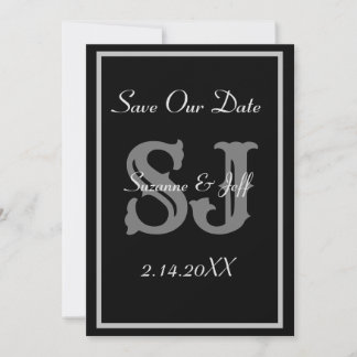 Elegant Save the Date Monogram Wedding Einladung