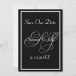 Elegant Save the Date Monogram Wedding Einladung<br><div class="desc">Eine elegante Monogramm-Namensinitiale Rette unsere Einladung zur Ankündigung. Schwarz und Weiß. Personalisieren Sie die Namen/Initialen der Braut und des Bräutigams und das Hochzeitstermin. Sie können den Schriftart/die Farben mit der Schaltfläche EDIT anpassen, um genau Ihren Farben anzupassen. Kommt mit weißen Umschlägen. Für passende Accessoires lesen Sie unsere ganze Kollektion in...</div>