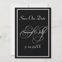 Elegant Save the Date Monogram Wedding Einladung