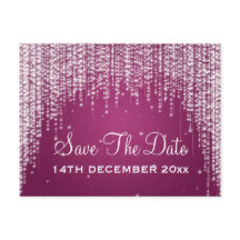 Elegant Save the Date Nachts Dazzle Berry Pink