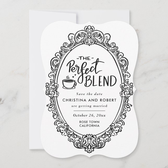 Elegant Save the Date | Perfekte Mischung Kaffee L Einladung (Vorderseite)