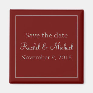 Elegant Save the Date rot und grau Magnet
