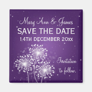 Elegant Save the Date Sommer Sparkle Lila Magnet