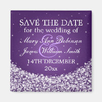 Elegant Save the Date Star Sparkle Lila