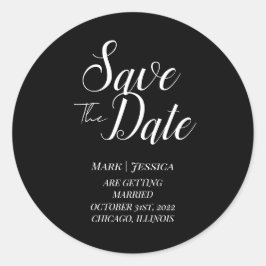 Elegant Save The Date Thank you Card Runder Aufkleber