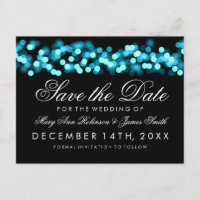 Elegant Save the Date Türkise Hollywood Glam