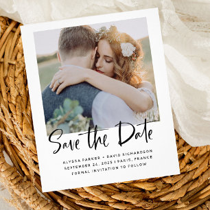 Elegant Save the Date   Typografie Foto Budget Flyer