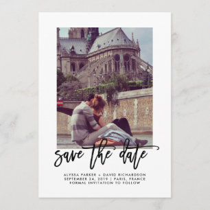 Elegant Save the Date   Typografie und Foto